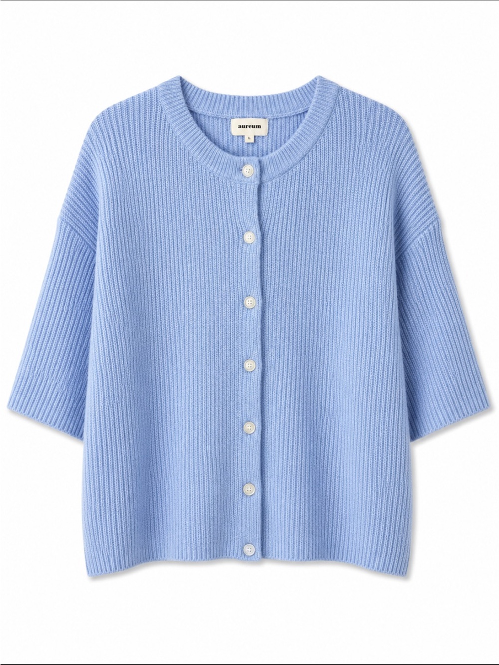 Aureum Baby Blue Knit Cardigan Short Sleeve